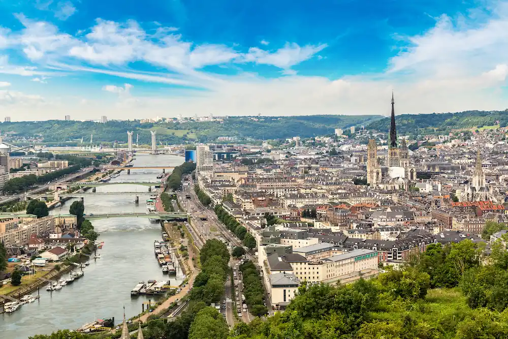 La ville de Rouen vue du ciel