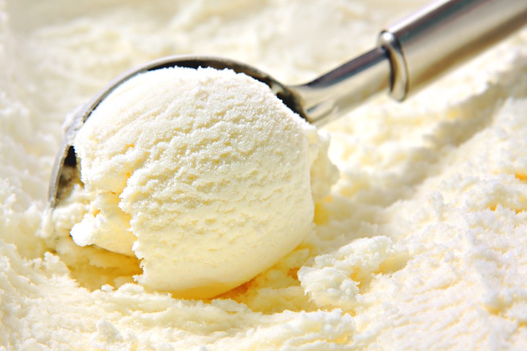 Camping L'aiguille Creuse : Vanilla Ice Cream Scooped Out Of Container