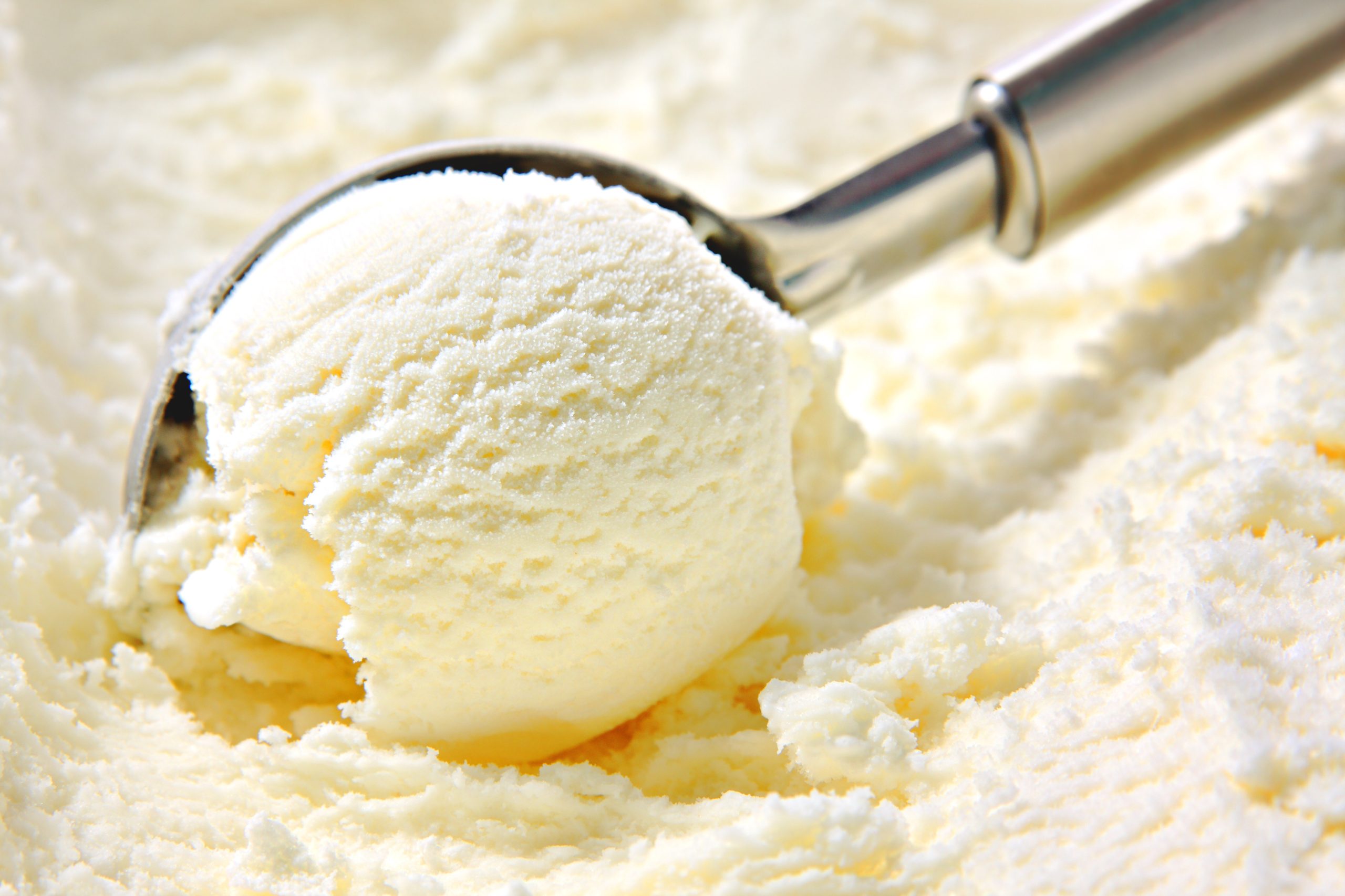 Camping L'aiguille Creuse : Vanilla Ice Cream Scooped Out Of Container